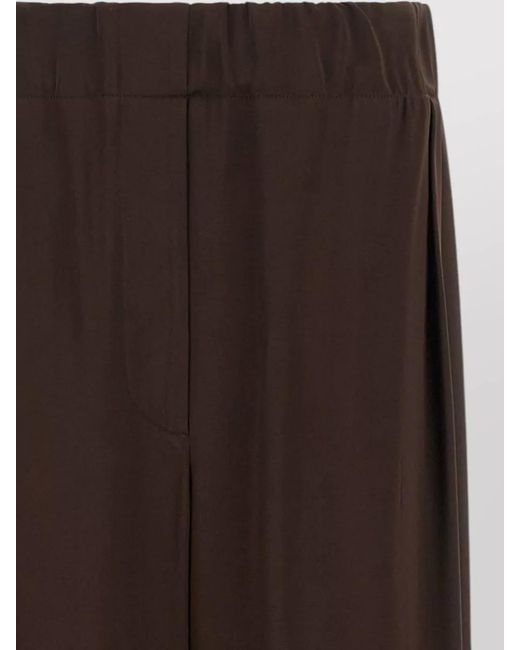 Jil Sander Brown Satin Wide-Leg Trousers
