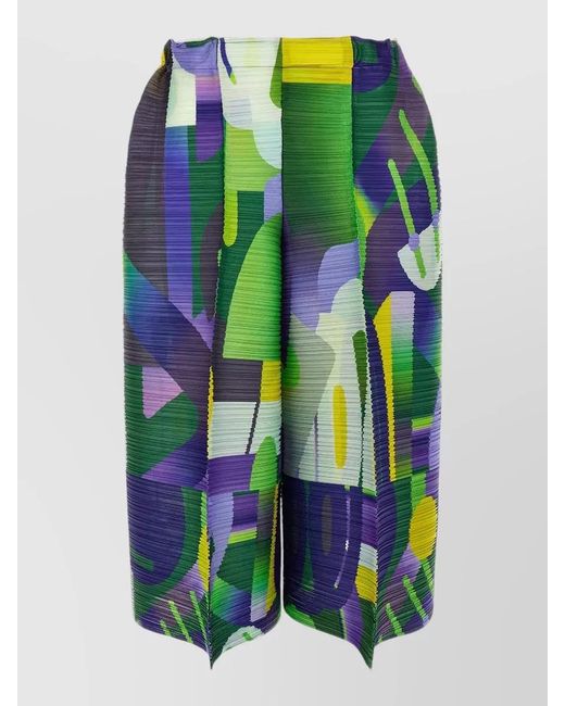 Pleats Please Issey Miyake Multicolor Playground Shorts Structured Pleated Design