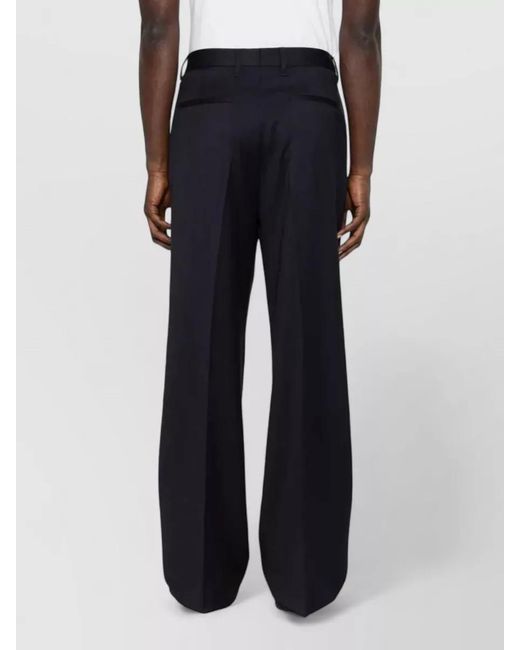 Lardini Blue Wool Pleated Wide-Leg Trousers for men
