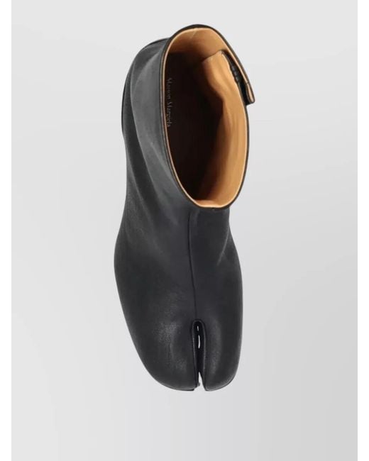 Maison Margiela Black Tabi Leather Ankle Boots Split Square Toe for men
