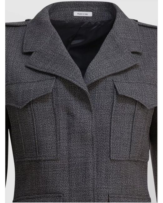 McQueen Black Wool Fitted Military Jacket