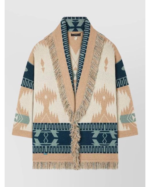 Alanui Blue Icon Jacquard Cardigan