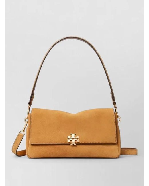 Tory Burch Metallic Charlie Suede Small Shoulder Bag Strap