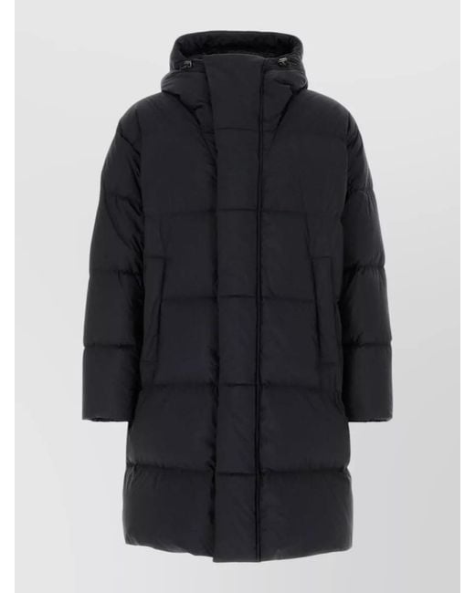 Herno Blue Nylon Blend Hooded Down Jacket for men