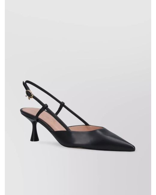 Gianvito Rossi Black Leather Slingback Pumps