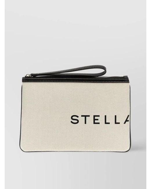 Stella McCartney Natural Smc Canvas Pouch Clutch Bag