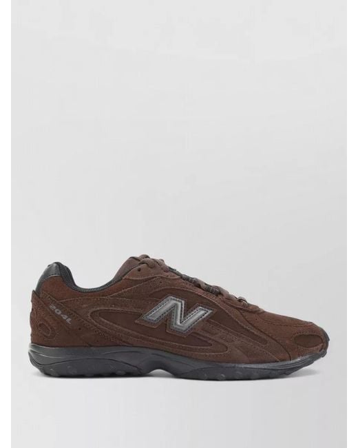 New Balance Brown 204L Suede Sneakers Curved Line Silhouette