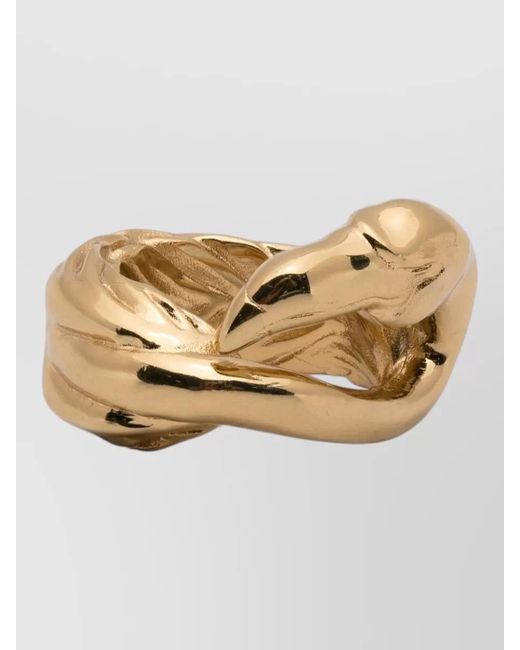 Chloé Metallic Twisted Design Rings Tone Polished