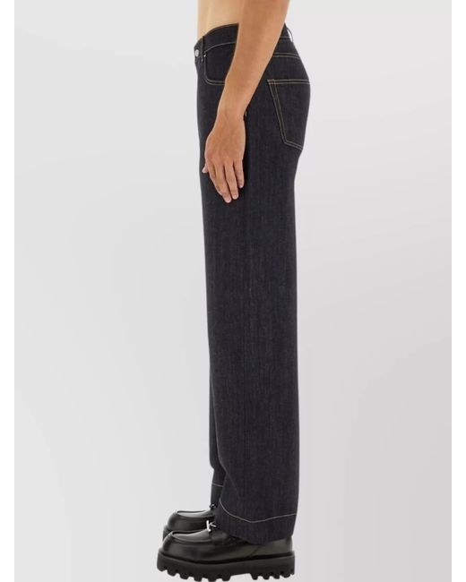 McQueen Blue Wide Leg Jeans for men