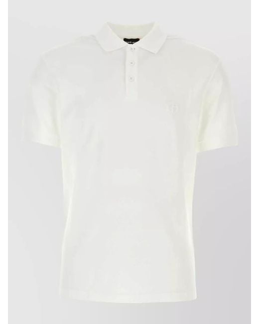 Giorgio Armani White Polo Shirt Collar Short Sleeves for men