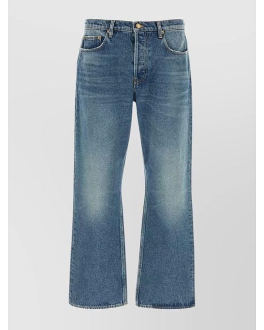 Golden Goose Deluxe Brand Blue Denim Ripped Loose Straight-Leg Jeans for men