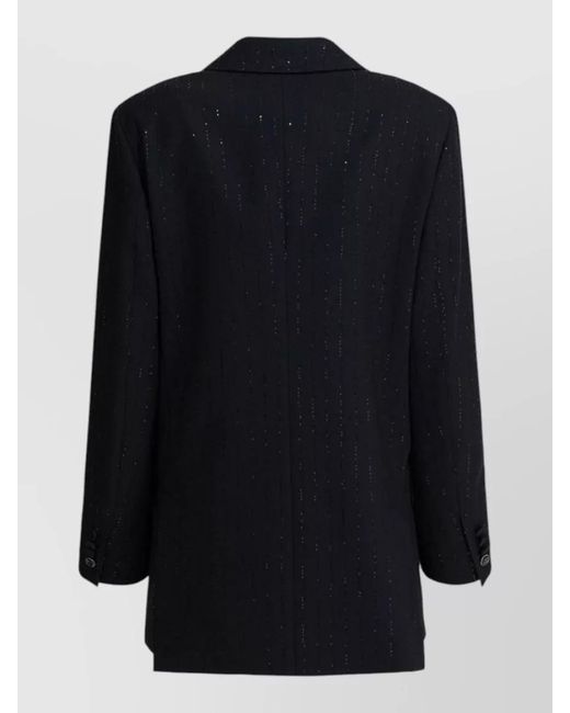 Max Mara Black Jacket Button Detail Flap Pockets Lapels