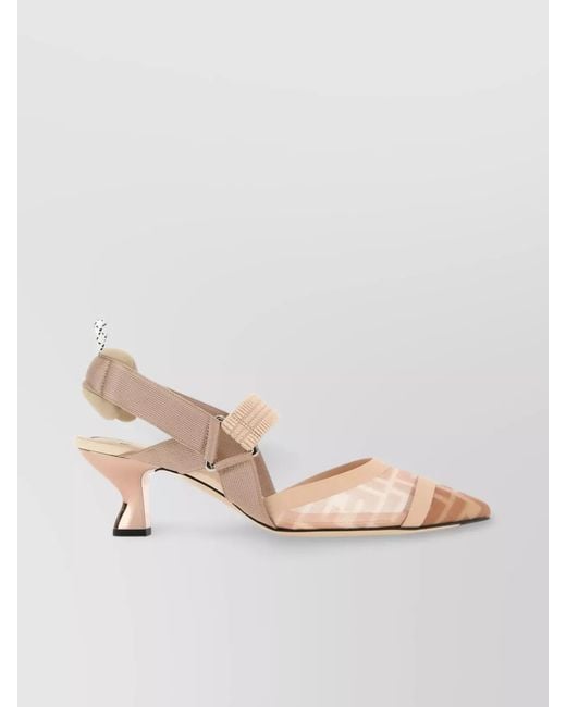Fendi Natural Mesh And Fabric Colibrì Pumps