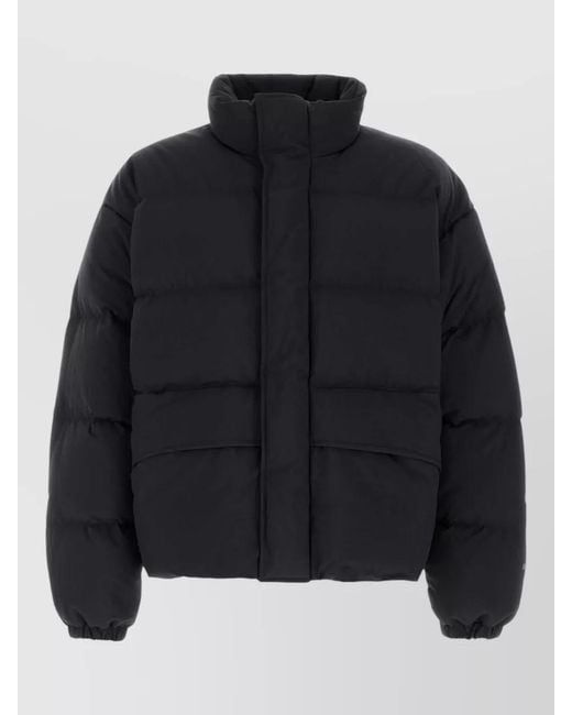 Jil Sander Blue Nylon Blend Down Jacket High Collar for men