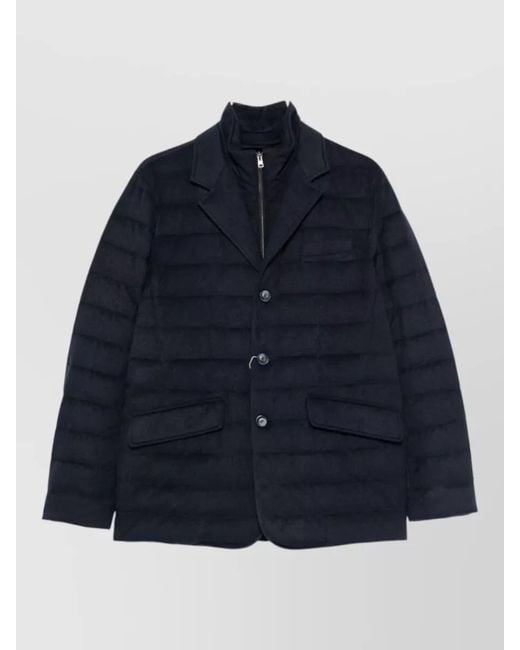 Herno Blue Mid Length Padded Blazer Regular Fit for men
