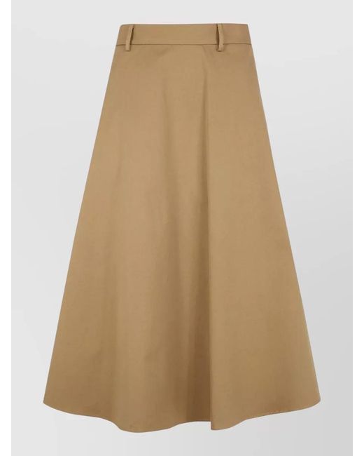 Semicouture Natural Cotton A-Line Skirt