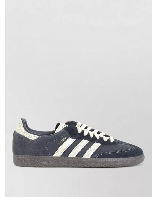 Adidas Blue Samba Og Sneakers Suede Stripes Gum Sole for men