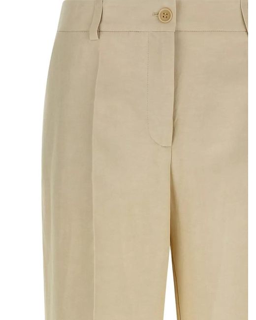 P.A.R.O.S.H. Natural Raisa26 Tailored Pants Belt Loops Pockets