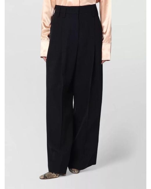 Jil Sander Black High Waist Wide Leg Tailored Pants