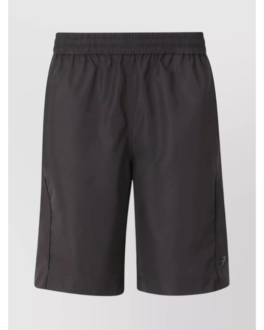 Givenchy Gray Logo-Print Above-Knee Track Shorts for men