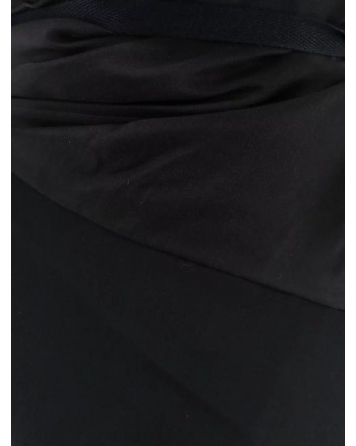 Maison Margiela Black Draped Silk Dress