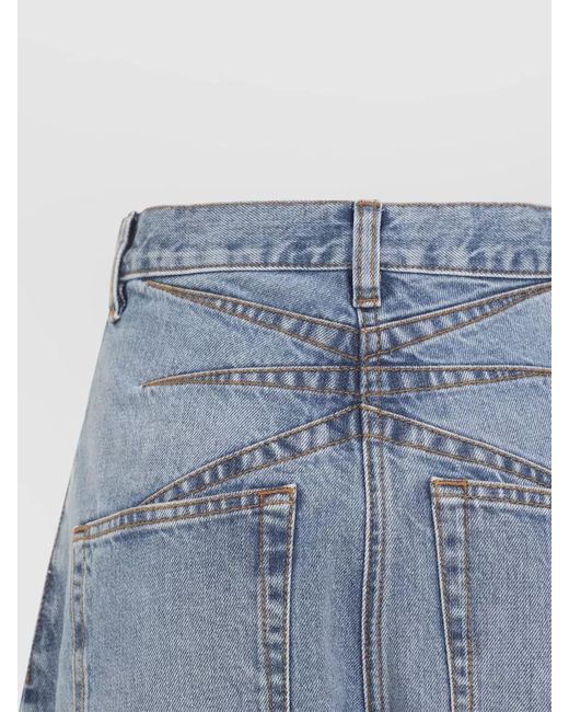 Alaïa Blue High-Rise Wide-Leg Denim Jeans
