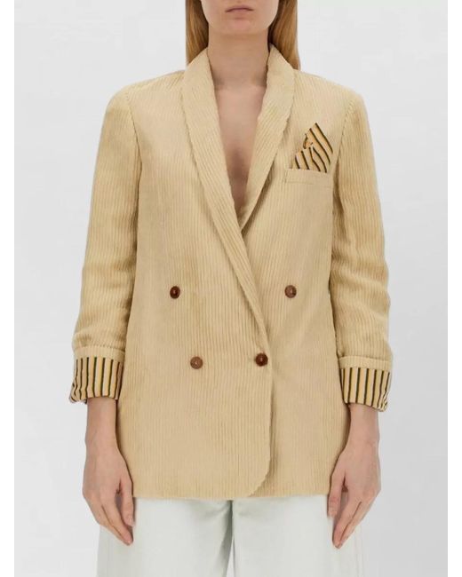 Alysi White Oversize Double Breasted Jacket Notch Lapel