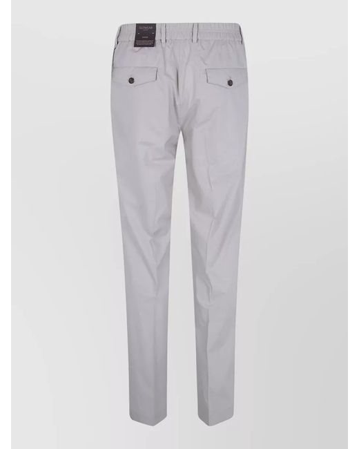 Incotex White Elastic Waist Chino Trousers for men