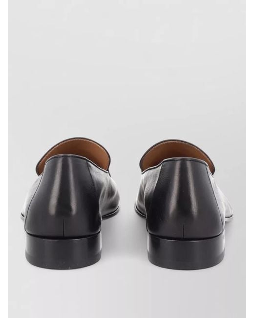 Dries Van Noten Gray Leather Loafers Square Toe Design for men