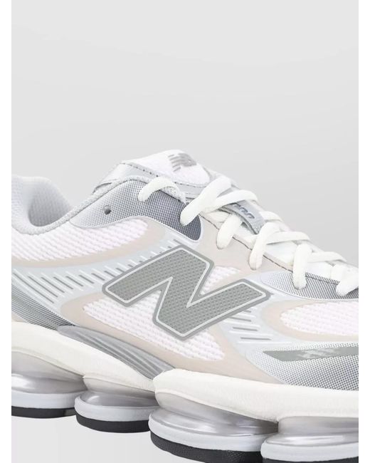 New Balance White 2000 Sneakers Mesh Upper Rubber Outsole