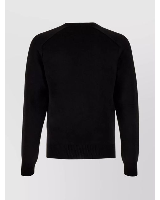 Tom Ford Blue Silk Ribbed V-Neck Sweater for men
