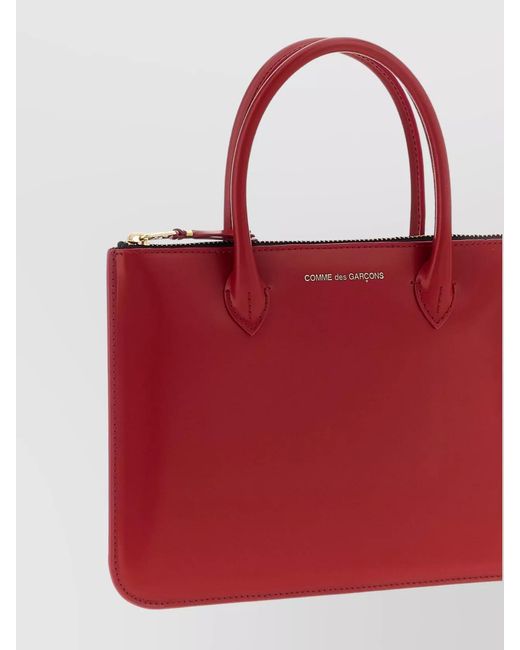 Comme des Garçons Red Leather Zip Clutch Bag