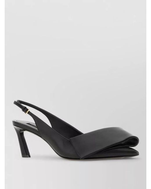 Givenchy Black Leather Twisted Ribbon Pumps