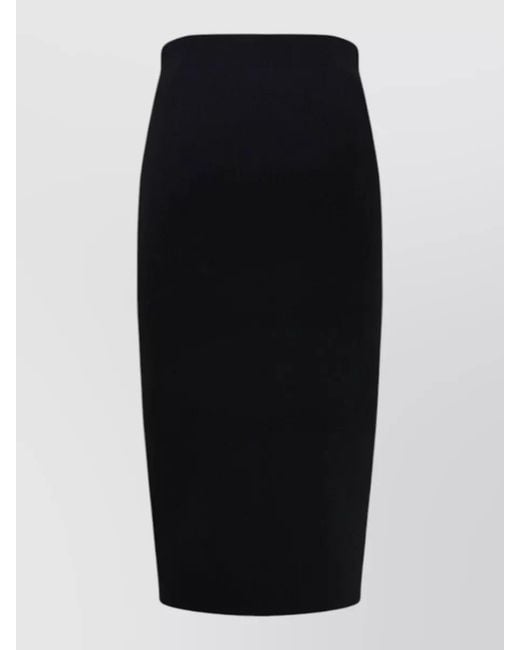 Elisabetta Franchi Black High Waist Mid Length Stretch Skirt