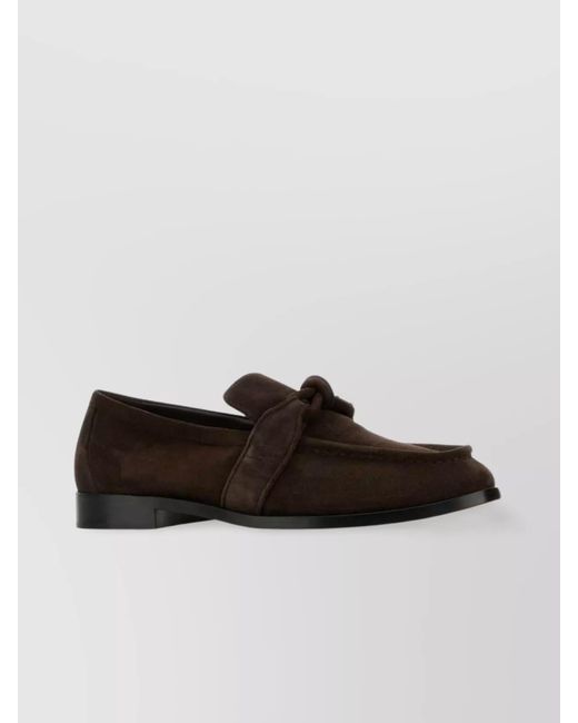 Bottega Veneta Brown Suede Leather Knot Detail Loafers for men