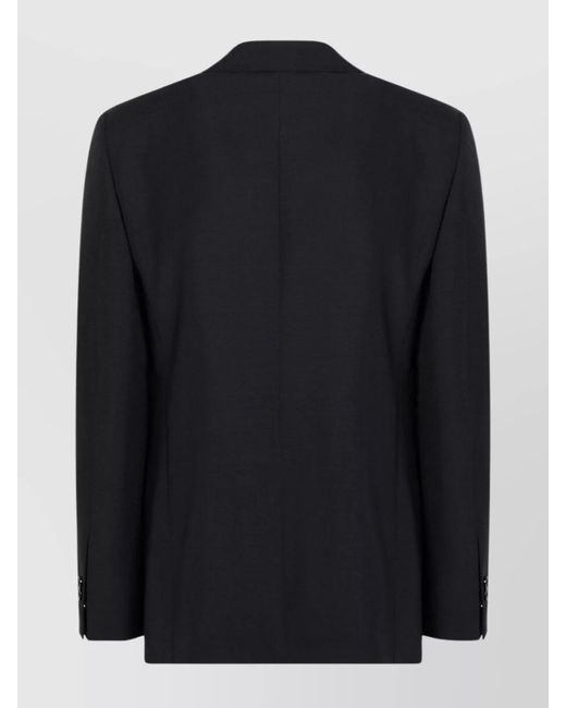 Burberry Black Wool Blend Single Breasted Coat for men