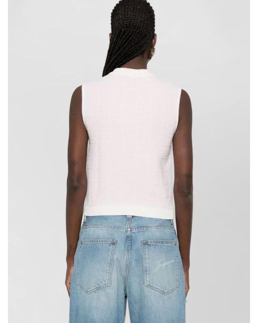 Balmain Pink Tweed Sleeveless Crop Top