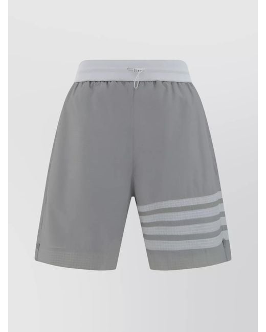 Thom Browne Gray Regular-Fit Nylon Deck Shorts for men
