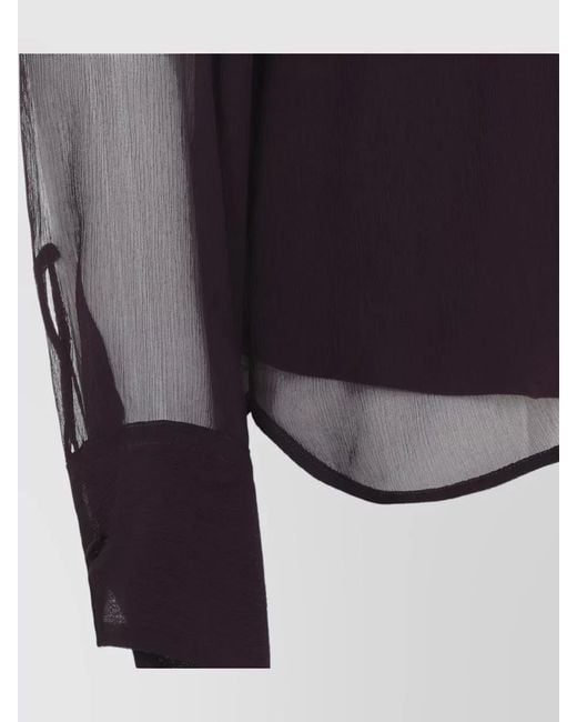 Ermanno Scervino Blue Silk Chiffon Shirt Relaxed Silhouette