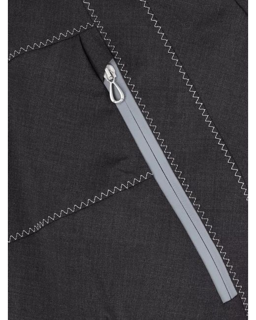 Kiko Kostadinov Black Virgin Wool Asymmetric Panel Lightweight Jacket for men