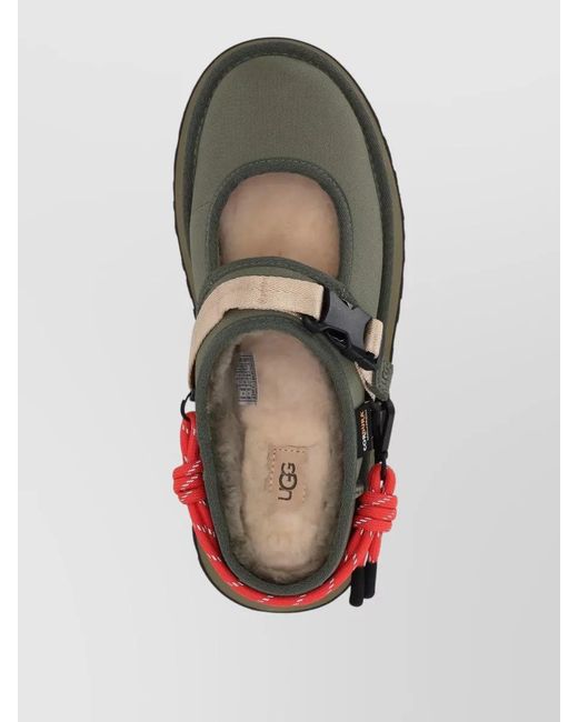 Ugg Green Mary Jane Platform Loafers Contrast Strap