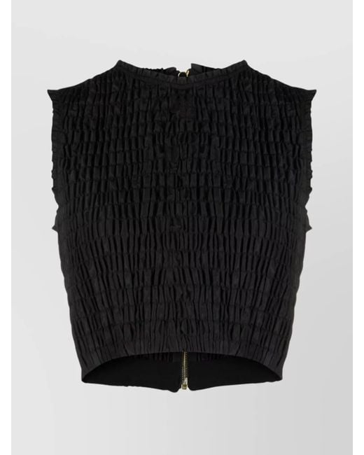 Patou Black Cropped Sleeveless Top