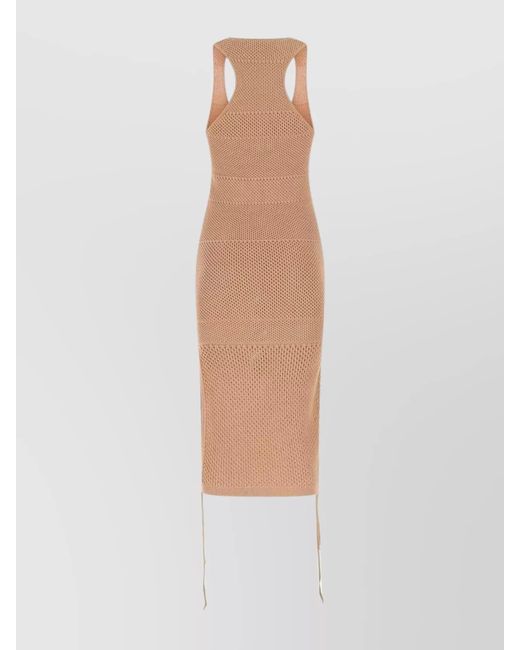 ANDREADAMO White Stretch Mesh Dress