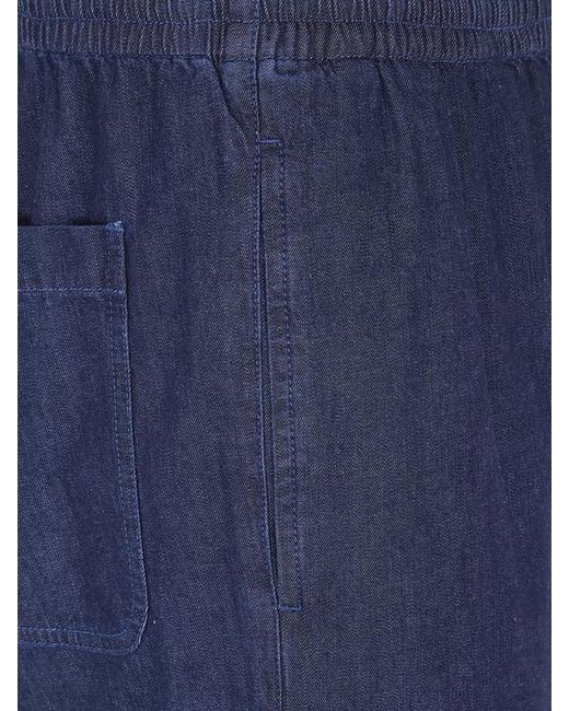 Aspesi Blue Ventura Straight Leg Trousers Back Pocket for men