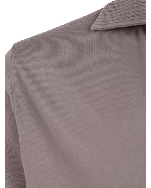 Filippo De Laurentis Gray Short-Sleeve Polo Shirt for men