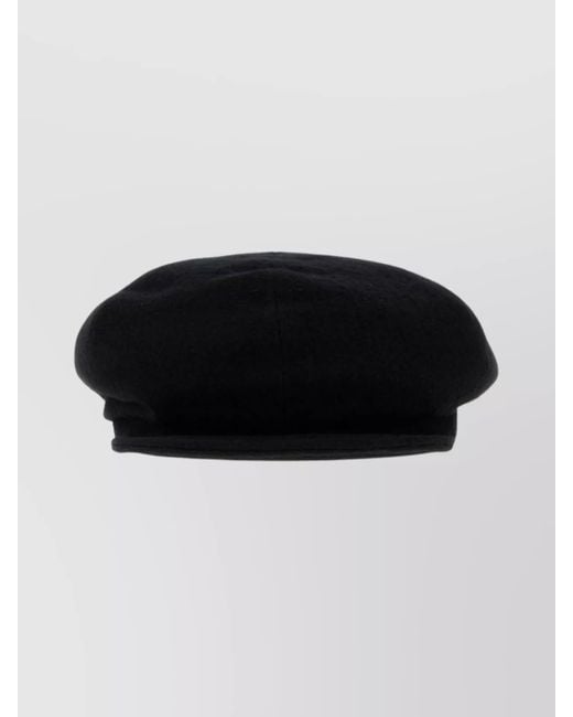 Yohji Yamamoto Black Soft Textured Wool Baker Boy Headwear for men