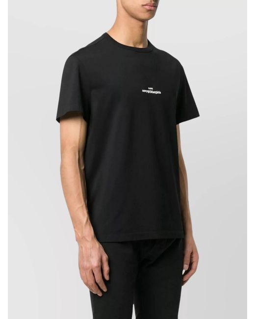 Maison Margiela Black Crew-Neck Cotton T-Shirt Short Sleeves for men