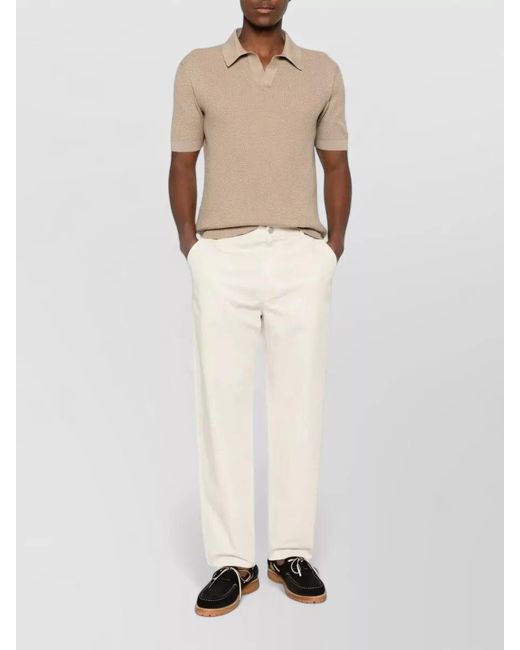Zegna Natural Cotton Polo Shirt Regular Fit Knit for men