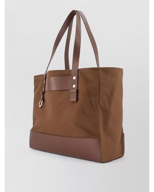 Marni Brown Cotton Shoulder Bag for men
