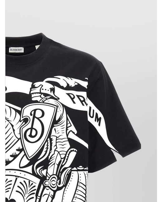 Burberry Black Cotton Ekd T-Shirt for men